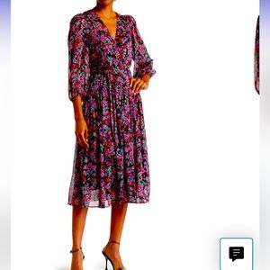 Calvin Klein Floral Print Tie waist dress BNWT